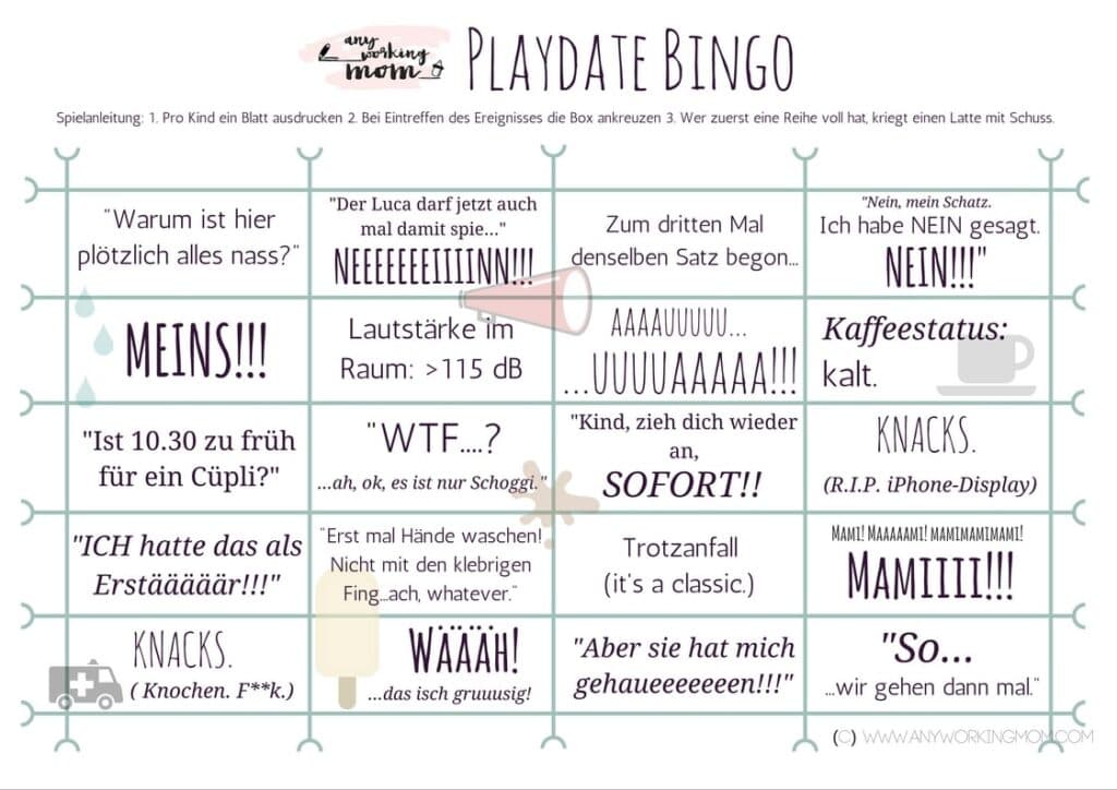 Playdate Bingo by mal ehrlich