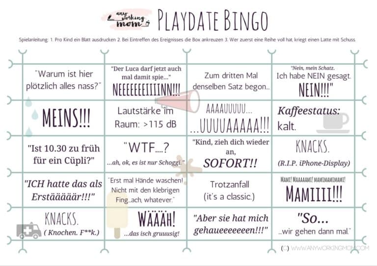 Playdate Bingo by mal ehrlich