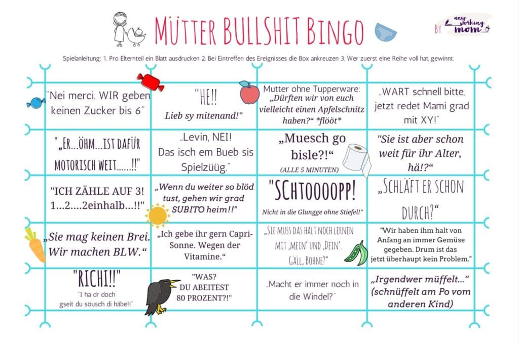 Mütter Bullshit Bingo von mal ehrlich