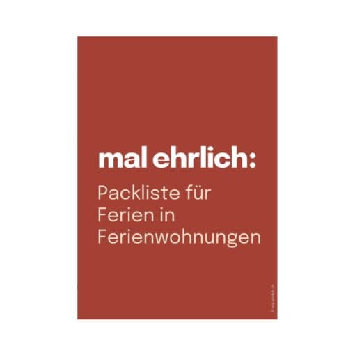 Packliste Ferienwohnung