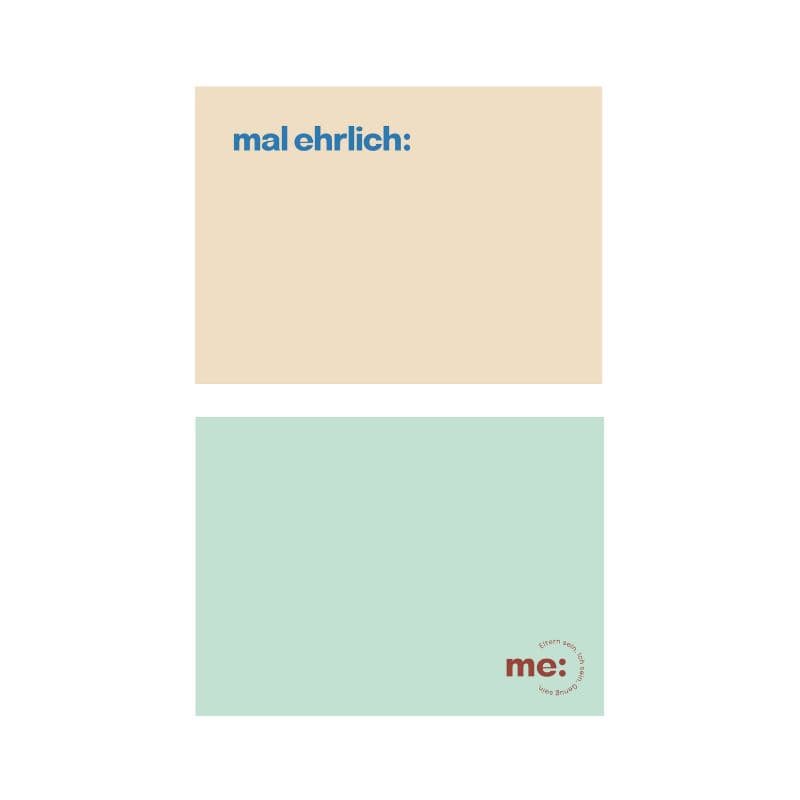 Ja, wir haben im Fall "Merch" - unsere Post'its mit dem Mal ehrlich Branding.