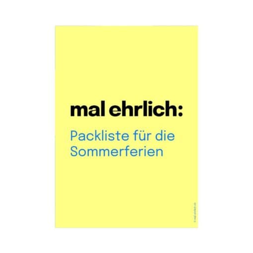 Packliste Sommerferien