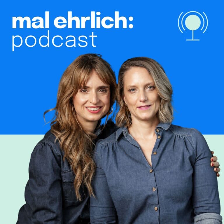 Episodenlogos des mal ehrlich Podcasts mit Sara Satir und Marah Rikli