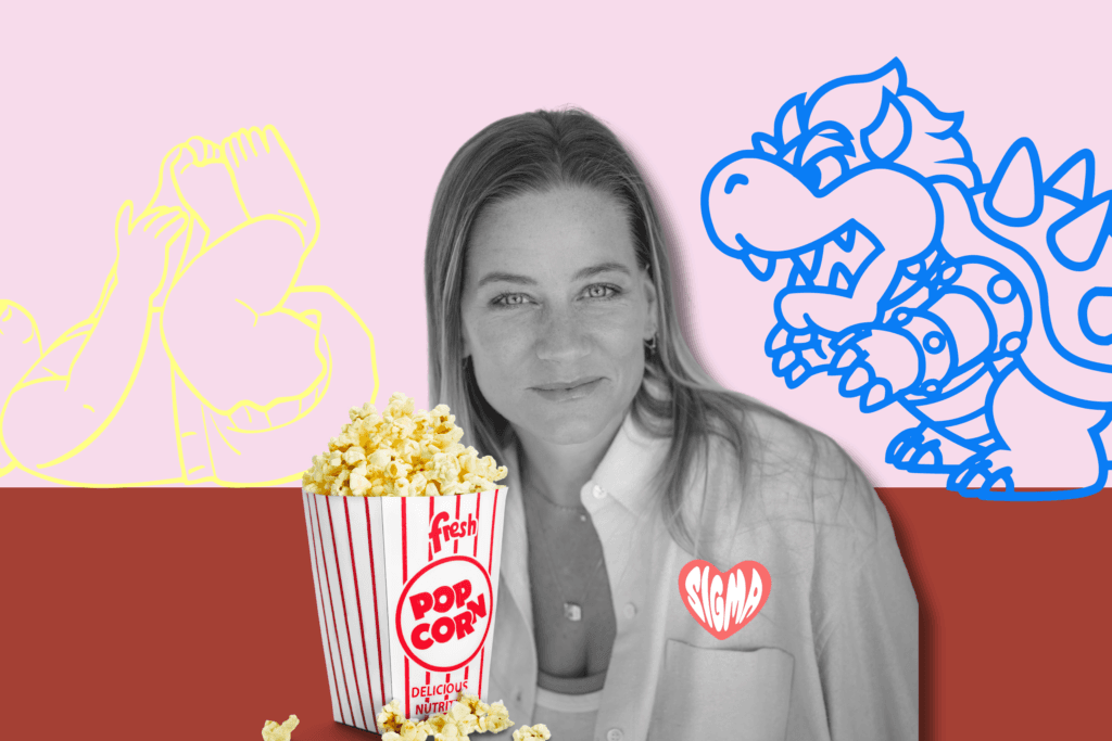 Andrea Jansen mit Popcorn - bei der Date Night merkt sie wie ihre Kinder aus dem Gröbsten raus sind