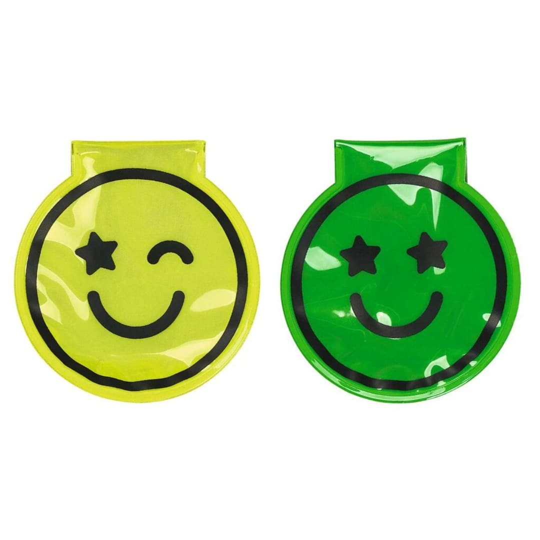 LED-Magnetclips in Rot oder Grün, einfach an Rucksack oder Kleidung klemmen und auf Schulweg oder Spaziergang besser sichtbar sein.