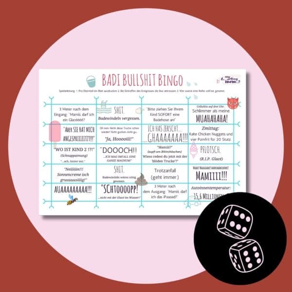 Badi Bullshit Bingo – Spielkarte zum Ausdrucken