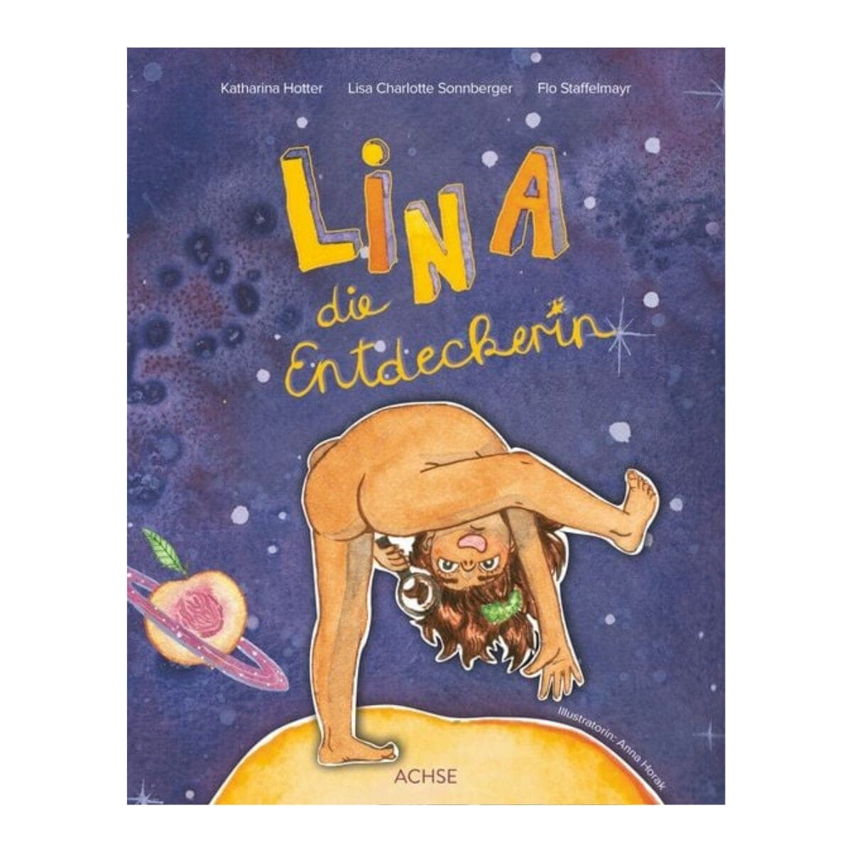 Bilderbuch über den weiblichen Körper — Lina entdeckt ihre Vulva ohne Tabus. Ausgezeichnet mit dem Staatspreis. Achse Verlag 2020, ab 4 Jahren.