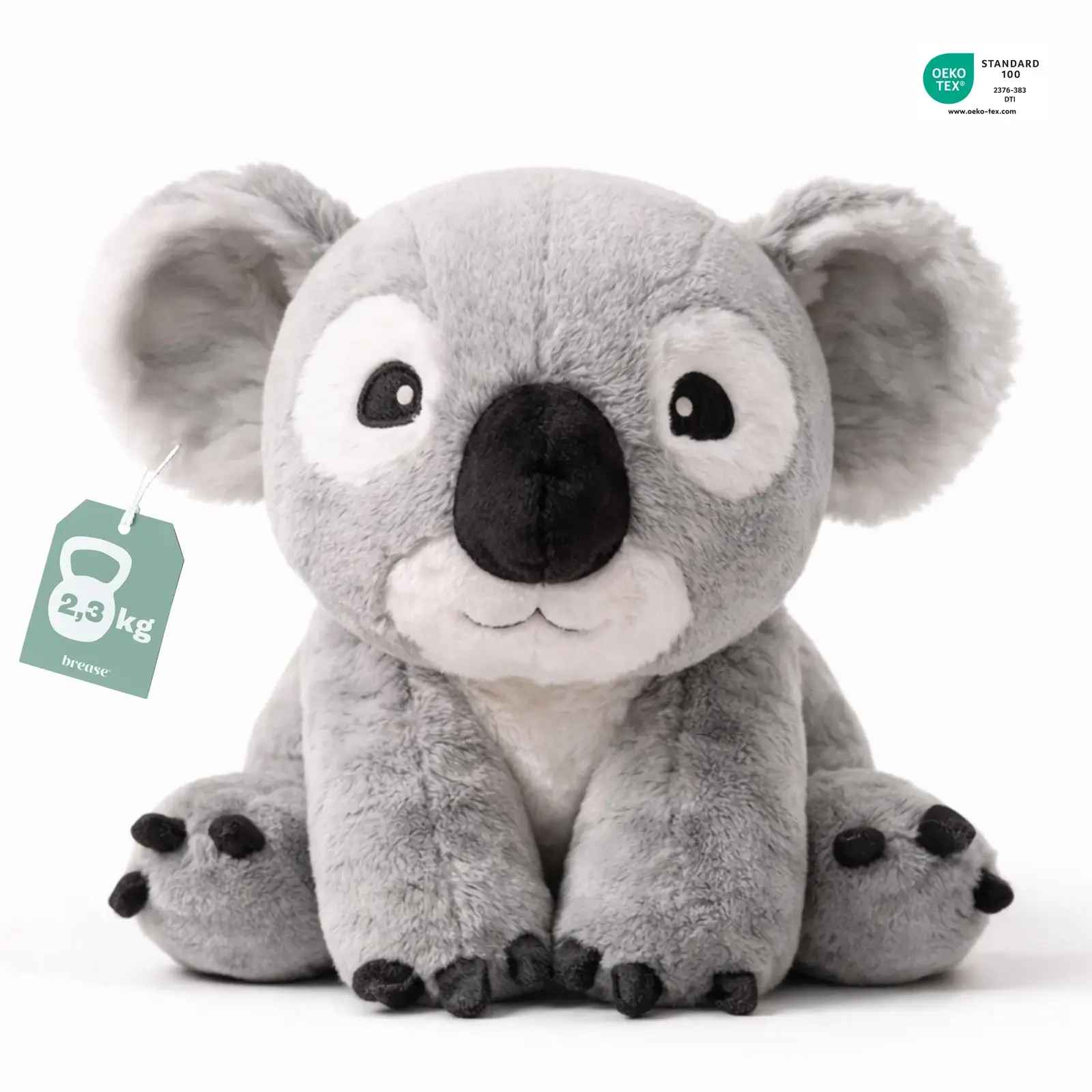 Gewichtskuscheltier von Brease – 2,3 kg, OEKO-TEX® 100, dänisches Design. Hilft bei Stress, Angst und Schlafproblemen. In 3 Tiermotiven.