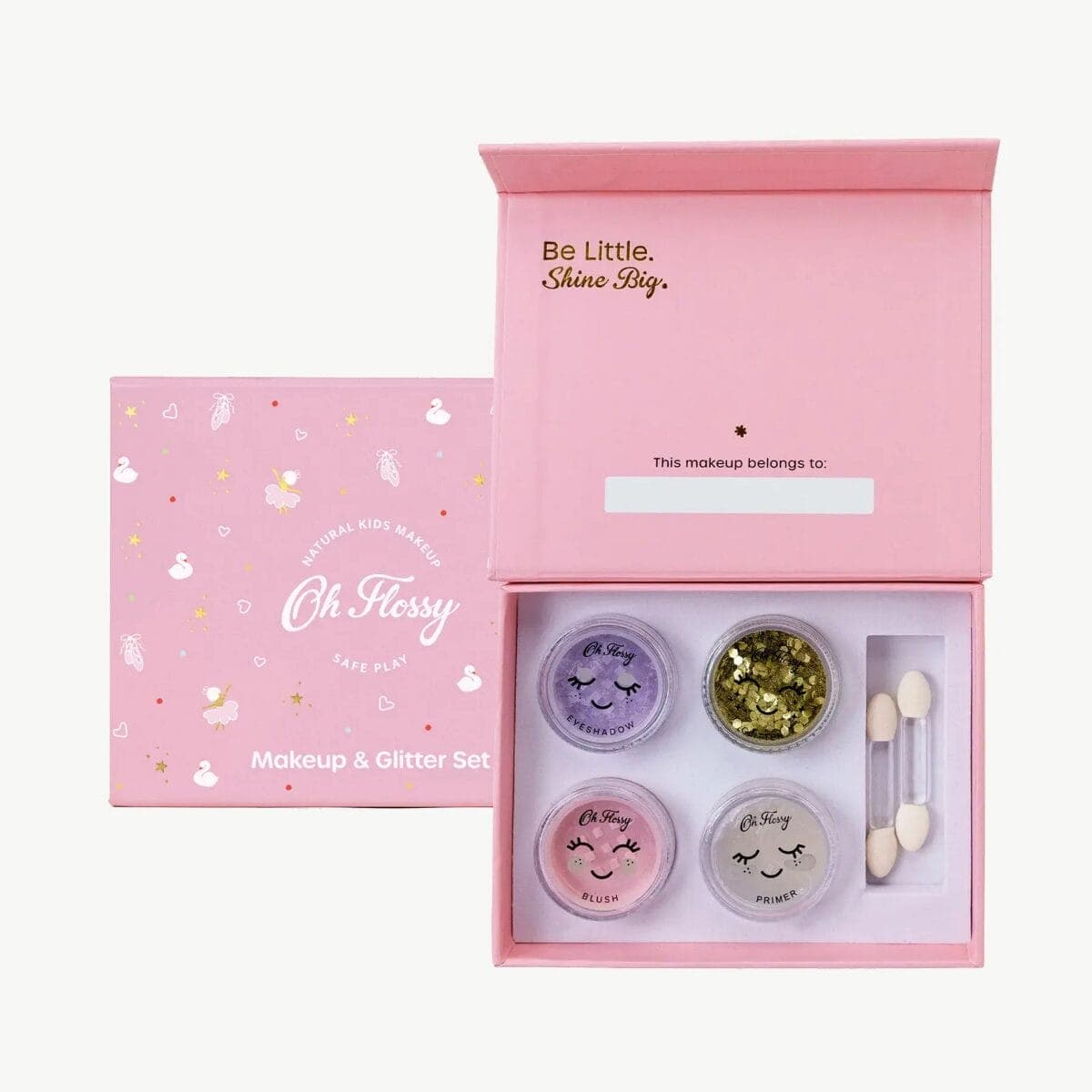 Bio Glitzer von Oh Flossy – sicher für Kinder, pflanzenbasiert und biologisch abbaubar. Perfekt für kreative Schminklooks & Kinderpartys.