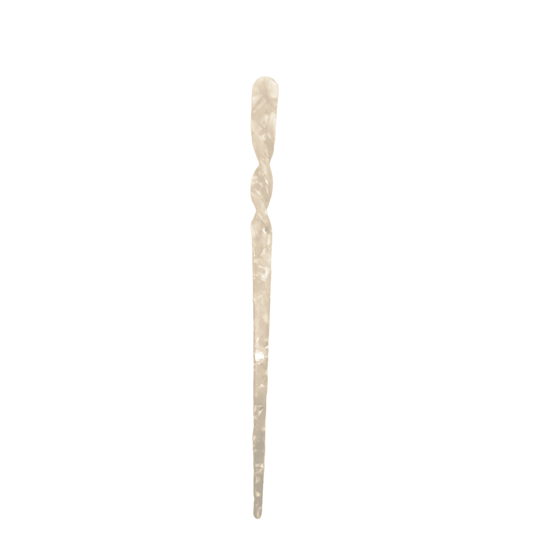 Elegante Haarnadel aus 5 mm dickem Acetat mit Twist-Ende für Chignon und Dutt – hält zuverlässig, ohne an den Haaren zu ziehen. In vier Farben erhältlich.