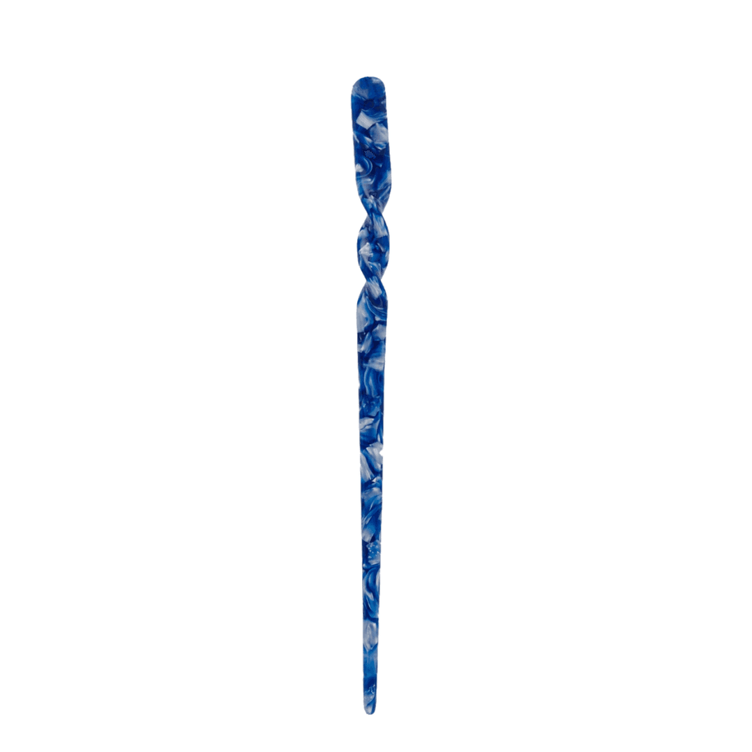 Elegante Haarnadel aus 5 mm dickem Acetat mit Twist-Ende für Chignon und Dutt – hält zuverlässig, ohne an den Haaren zu ziehen. In vier Farben erhältlich.