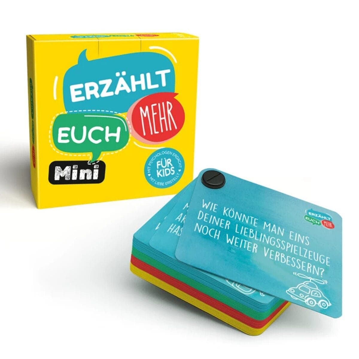 60 Fragekarten im Taschenformat: witzige & tiefsinnige Gespräche für die ganze Familie, ab 6 Jahren. Ideal für unterwegs, im Auto oder am Tisch.