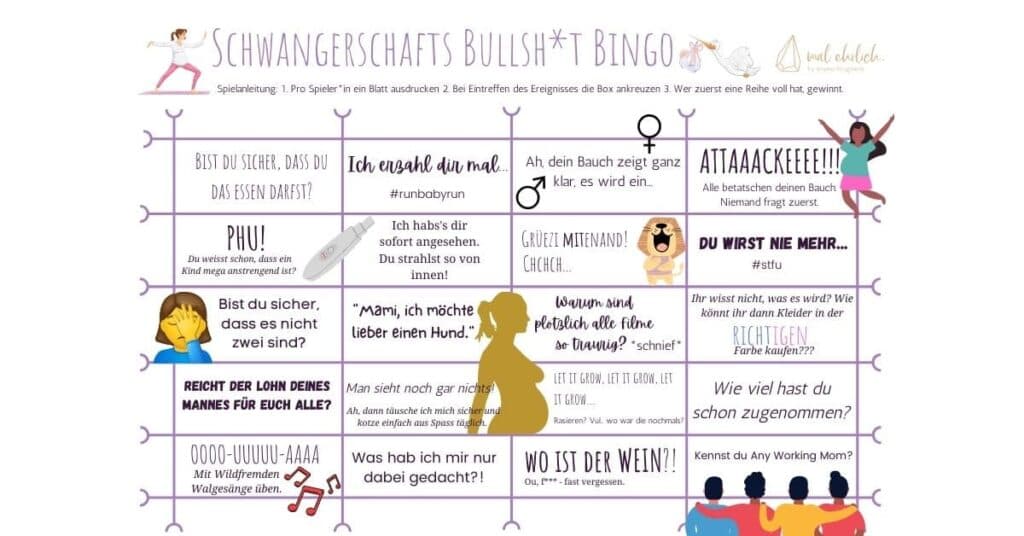 Schwangerschaft Bingo Spiel