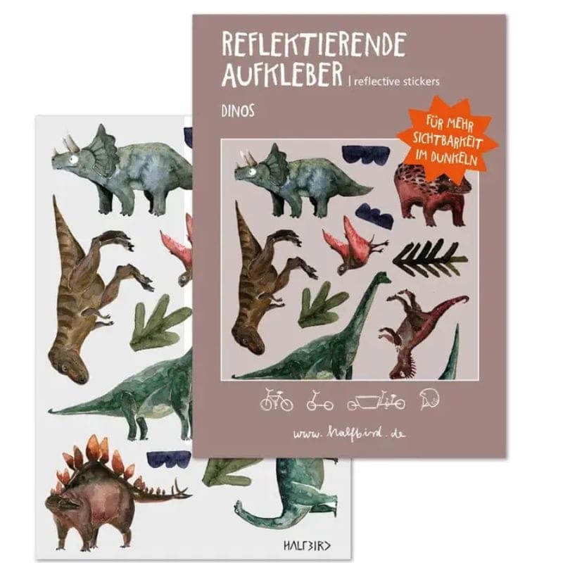 Reflektierende Mini-Sticker für Helm, Laufrad und Co. – coole Motive für mehr Sichtbarkeit und Spass beim Fahren.