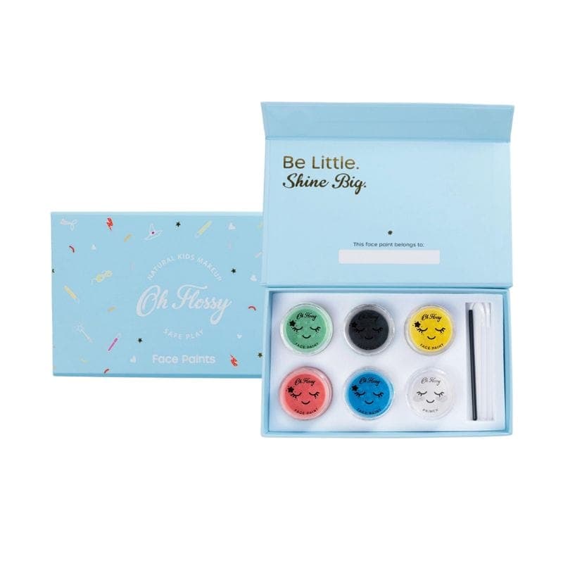 Entdecke die Bio Kinderschminke von Oh Flossy für Kinder. Naturbasierte Farben, frei von Schadstoffen, perfekt für Fasnacht, Halloween & Spielen.