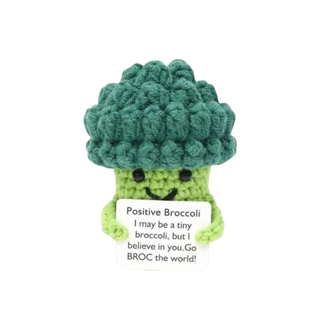 Gehäkelte Mini-Glücksbringer als Geschenk oder Aufmunterung, wähl zwischen Broccoli, Karotte, Kartoffel, Planze & Avocado. Herzig, handlich, für unterwegs.