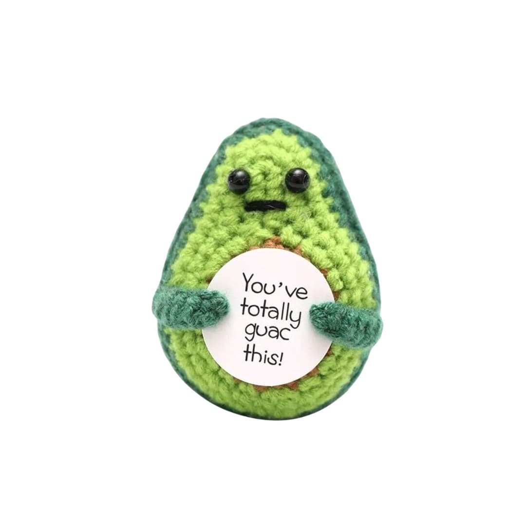 Gehäkelte Mini-Glücksbringer als Geschenk oder Aufmunterung, wähl zwischen Broccoli, Karotte, Kartoffel, Planze & Avocado. Herzig, handlich, für unterwegs.