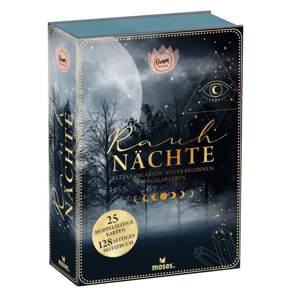 Die zwölf Rauhnächte bewusst erleben: 25 Karten mit Bräuchen, Ritualen und Fragen an dich selbst, dazu ein 128-seitiges Notizbuch in der Geschenkbox.