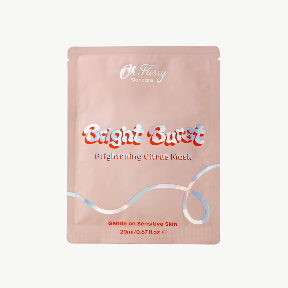 Gesichtsmaske Bright Burst von Oh Flossy in der rosa Verpackung